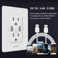 thumbnail image 6 of UCOMEN 4-Pack High-Speed USB Wall Outlet - 15A Tamper-Resistant Duplex Outlets with Dual USB Ports, 3.4A Total Output, Smart Charging, and Compact Design in White, 6 of 9