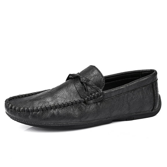 Men's Casual Loafers Slip On Leather Shoes Comfortable Lightweight Driving Shoes Male Moccasins Classic Penny Loafer Flats Boat Shoes Outdoor Walking Shoes
