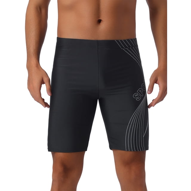 INSPIRAR CHIC Bañador de Hombre Trunk Verano Vacaciones Cintura Elástica Ajuste Regular Ropa de Entrenamiento de Natación Trunk 32 Negro Gris
