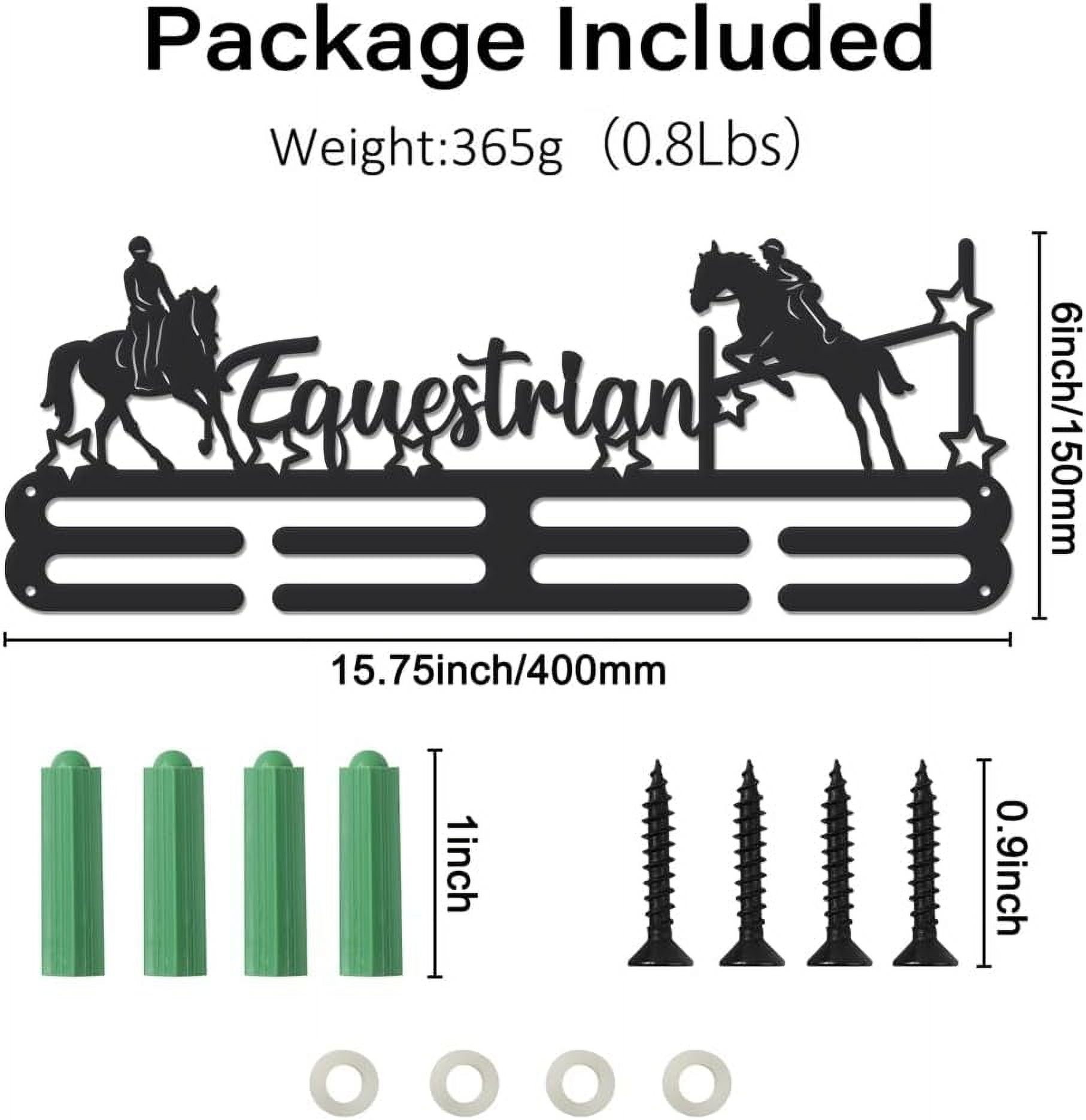 Equestrianism Medal Hanger Display Men Horse Stars Sports Medal Display Rack Awards Ribbon Holder Display Wall Hanging Athlete Gift Load Capacity 10KG Making DIY