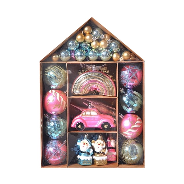 Christmas Decorations 130 Sets Of Balls Christmas Tree Electroplated Plastic Balls Painted Decorations Tree Top Star Christmas Balls