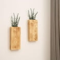 thumbnail image 7 of Wood Wall Planter Set of 2, Wood Wall Pocket for Greenery and Dried Flowers, Indoor Wood Hanging Vase Modern Farmhouse Wall Decor for Living Room Bedroom Office Eucalyptus Stems Decorations, 7 of 7