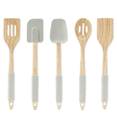 thumbnail image 3 of Thyme & Table 6-Piece Wood and Silicone Utensil Set. Mint Green, 3 of 8