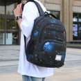 thumbnail image 5 of UJNDER Stylish Space Themed Casual Backpack with Starry Print and Laptop Compartment Lightweight Daypack for Students Everyday Use,Black,Mid, 5 of 6