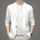 thumbnail image 5 of Traje pequeño informal de color sólido fino de primavera y verano para hombre, traje de negocios coreano para hombre, chaqueta de protección solar occidental para hombre, 5 of 5
