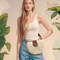 thumbnail image 4 of JASGOOD Women Straw Crossbody Bags Casual Vacation Summer Woven Bag with Inner Pocket Beige, 4 of 11