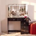 thumbnail image 3 of Boahaus Lyra Vanity Desk with LED Mirror, Bluetooth Speakers, and Storage, 3 of 12