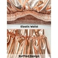thumbnail image 4 of Girls’ Elastic Waist Sparkle Skirts A-Line Layered Metallic Skirt Ruffle Shiny Dance Tutu Skirts Casual Adorable Sassy Skater Glossy Rave Tiered Skort Outfit, 4 of 6
