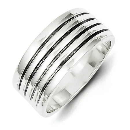 925 Sterling Silver Vintage Ribbed Ring