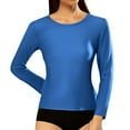 thumbnail image 1 of T-shirt Décontracté à Manches Longues Côtelé Col Rond Slim pour Femmes, 1 of 6