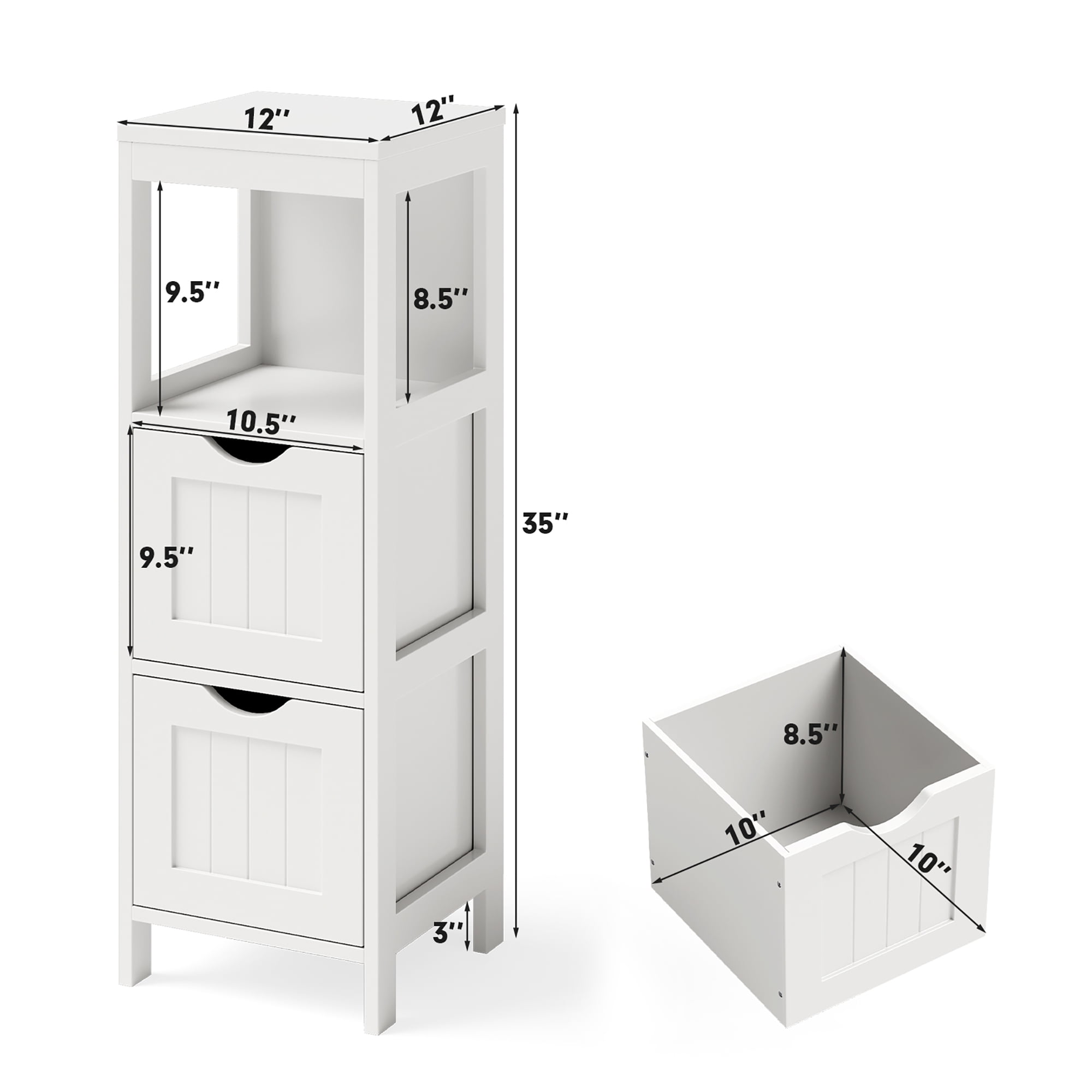 Dropship Floor Cabinet Multifunctional Bathroom Storage Organizer Rack Stand;  2 Drawers Removable to Sell Online at a Lower Price