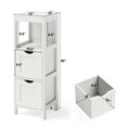 thumbnail image 4 of Costway Bathroom Floor Cabinet Storage Cabinet Side Organizer Rack w/ 2 Drawers White, 4 of 10