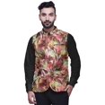 thumbnail image 1 of Atasi Dark Peach2 Texture Printed Wedding Jackets For Men Nehru Jacket Waist Coat For Festive Season-Large, 1 of 6