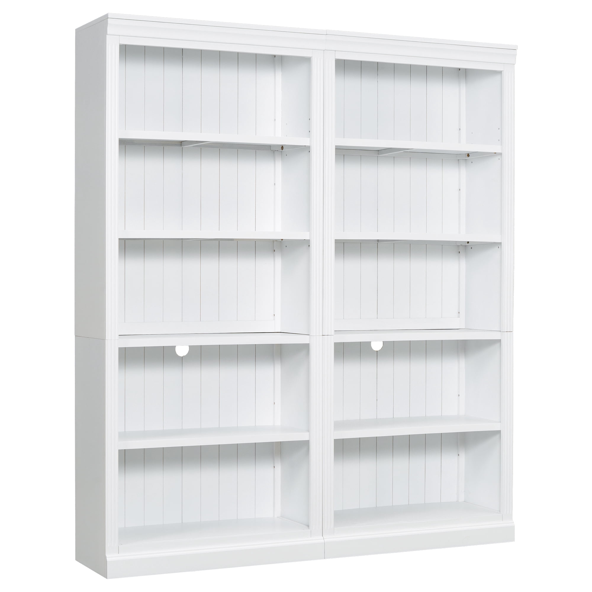Euroco 83" Tall Wood Bookcase Suite ,5-Tier Home Decor Bookshelves Suite with Adjustable Shelves,Storage Organizer for CDs/Books/Movies,Free Standing Storage Shelves Suite