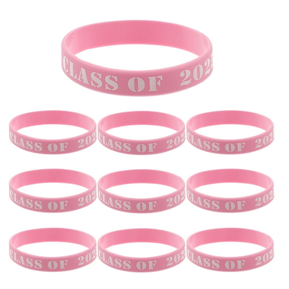 10 Pcs Graduation Celebration Wristband Welcome 2025 Decoration Glitter Student Pink