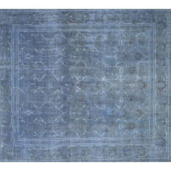 Ahgly Company Machine Washable Indoor Rectangle Traditional Azure Blue Area Rugs, 2' x 3'