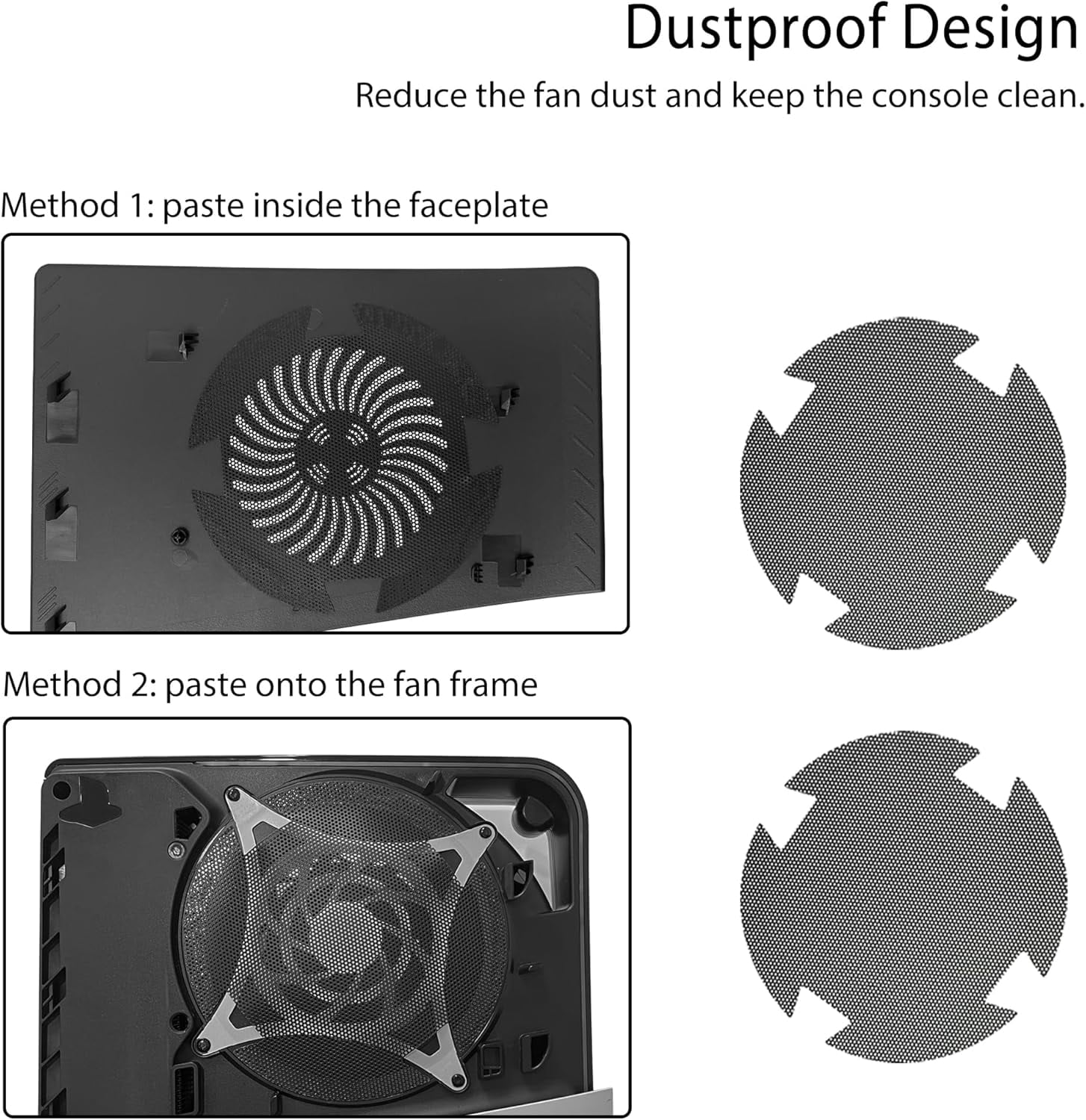 Cover Plates for PS5 Pro Digital Edition with RGB Light Strip and Dust Filter with Cooling Vents Uberwith 400+ Effects LED Light Ring Console Face Plate Cover DIY Decoration Kit Accessorie Black