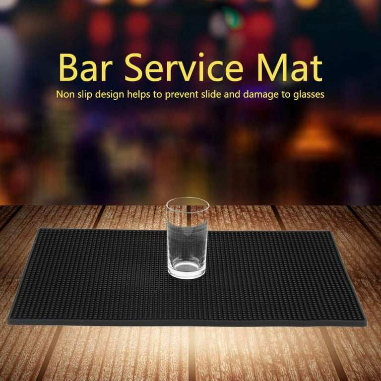 Bar Mat Black, Cocktail Bartender Kitchen Countertop Mat, PVC