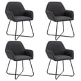 thumbnail image 1 of vidaXL Dining Chairs 4 pcs Black Fabric, 1 of 4
