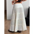 thumbnail image 6 of Beige Tiered Lace Maxi Skirt With Side Slit And Embellished Waistband, 6 of 7