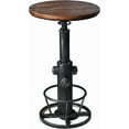 thumbnail image 4 of LOKKHAN Industrial Bar Table 38.6"-48.4" Height Adjustable Swivel Round Wood Tabletop 23.7" Dia, Kitchen Dining Office Coffee Bistro Pub Table, 4 of 9
