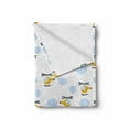 thumbnail image 2 of Cartoon Soft Flannel Fleece Throw Blanket, Aircraft in Clouds Children Boys Girls Babyshower Playroom Design, Cozy Plush for Indoor and Outdoor Use, 60" x 80", Yellow and Blue, by Ambesonne, 2 of 6