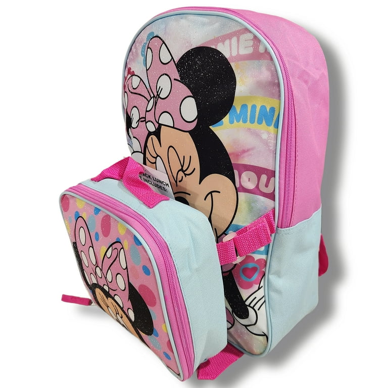 Minnie Mouse Pink Full Size 16 Inch Backpack with Detachable
