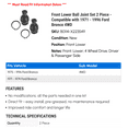 thumbnail image 2 of Front Lower Ball Joint Set 2 Piece - Compatible with 1971 - 1996 Ford Bronco 4WD 1972 1973 1974 1975 1976 1977 1978 1979 1980 1981 1982 1983 1984 1985 1986 1987 1988 1989 1990 1991 1992 1993 1994, 2 of 2