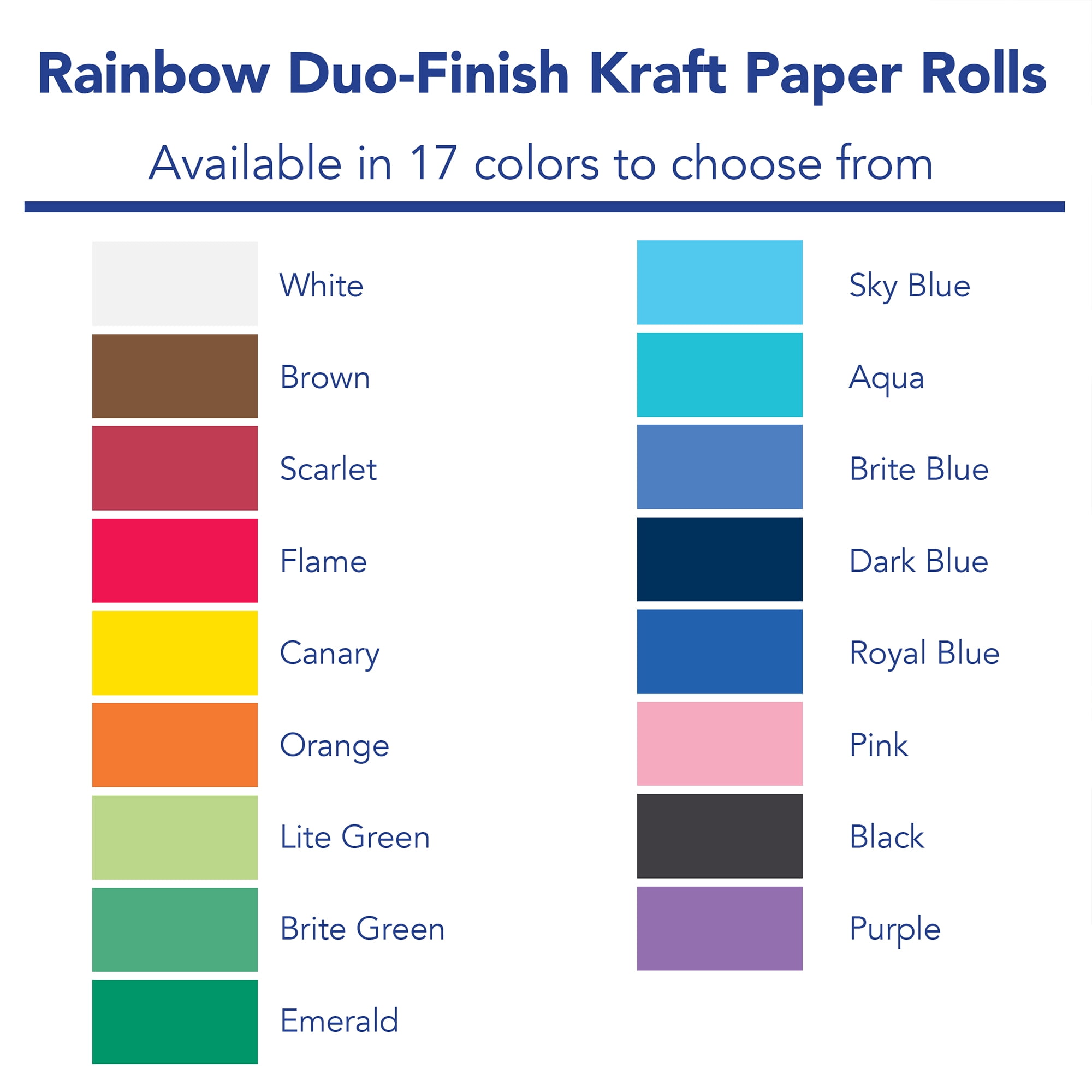 Rainbow Colored Kraft Duo-Finish Paper, Scarlet, 36" x 1000', 1 Roll