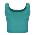 thumbnail image 4 of Brglopf Women's Y12k Tank Tops Sleeveless Crop Blouse Square Neck Slim Fit Workout Basic Shirts Casual Solid Color Crop Tee, 4 of 6