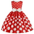 thumbnail image 1 of Yanlir Robe d'Été Princesse pour Filles 2025 Mode Sans Manches à Col Rond Robe Imprimée avec Nœud pour un Style Décontracté et Stylé (Rouge, 12-13 Ans), 1 of 6