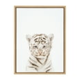 thumbnail image 3 of Kate and Laurel Sylvie Animal Studio Baby White Tiger Framed Canvas Wall Art by Amy Peterson Art Studio, 18x24 Natural, Modern Jungle Animal Portrait Art for Wall, 3 of 7