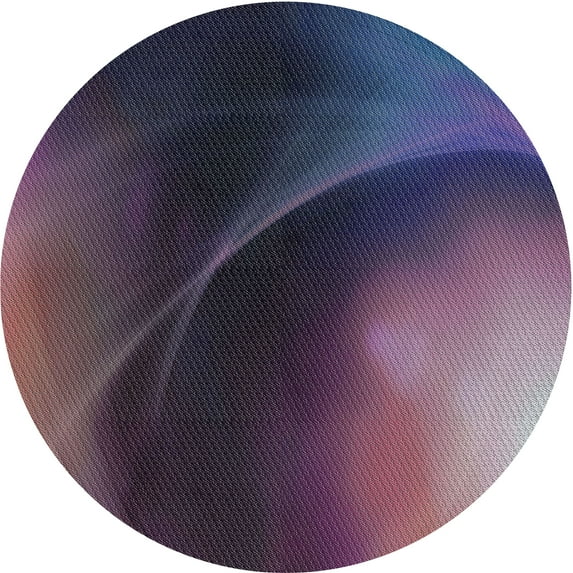 Ahgly Company Indoor Round Patterned Lavender Purple Novelty Area Rugs, 3' Round