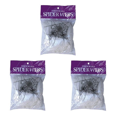 Free Web Design Package - 3 Packages SeasonsTrading White Stretchable Spider Web with Spiders - Halloween Cobweb Decoration Prop