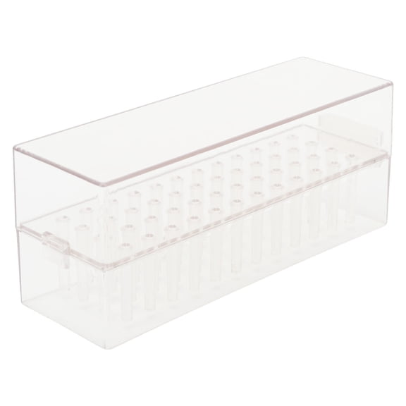 BOKYAN 48‑Hole Acrylic Nail Drill Bit Holder – Transparent, Dust‑Proof, Portable Stand with Sturdy Base for Organized Nail Art Storage