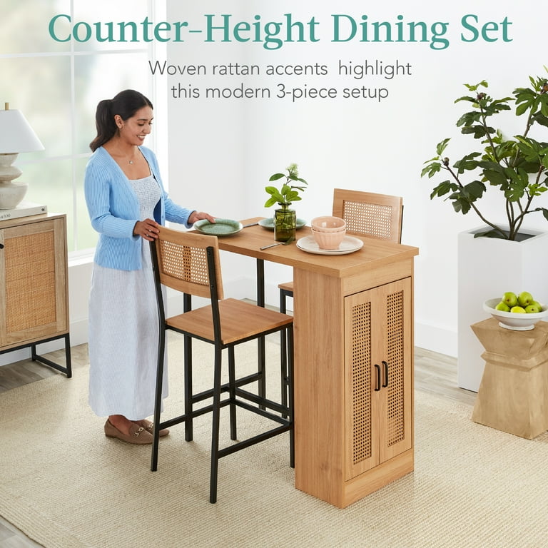 Dining table set with cabinet sale