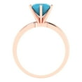 thumbnail image 4 of 2 ct Round Cut Simulated Turquoise Solitaire 18K Rose Gold Womens Engagement Ring, 4 of 5