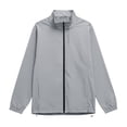 thumbnail image 6 of XUNKUSGA Rain Jacket Women Waterproof Fashion Full Zip Stand Collar Womens Windbreaker Jacket Casual Loose Women Rain Jacket with Adjustable Hem Drawstring,Gray,XL, 6 of 9