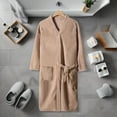 thumbnail image 4 of Womens Plush Hooded Bathrobe Fleece Long House Coat Soft Sleepwear Flannel Winter Robes Fluffy Nightgown with Pocket Coffee Free Size, 4 of 6