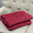 thumbnail image 4 of Home Soft Things Colleen Air Brushed Faux Fur Throw Blanket Luxury Soft Cozy Fluffy Throw - Burgundy - 60" x 70", 4 of 6