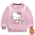 thumbnail image 4 of Hello kitty Otoño Invierno felpa engrosamiento niñas lindas estampado de dibujos animados estilo niños jersey de manga larga niños abrigo Casual Top, 4 of 5