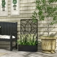 thumbnail image 2 of Outsunny Metal Raised Garden Bed with Privacy Screen, Black, 2 of 10