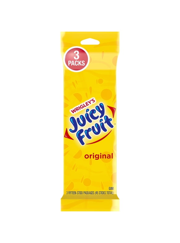 Juicy Fruit Chewing Gum, Value Pack - 15 ct (3 Pack)
