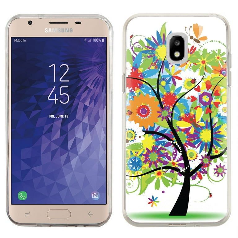 For Samsung Galaxy J3 Orbit Case OneToughShield TPU Gel Protective Slim Fit Phone Case Colorful Tree