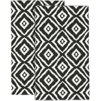 Black White Diamond Grid Hand Towels,Graphic Arrangement Hand Towels for Bathroom Set of 2 Bathroom Hand Towels Soft Absorbent Decorative Hand Towels for Kitchen Yoga Home Decor 14 x 28 in