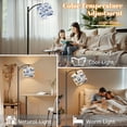 thumbnail image 5 of Arc Floor Lamp with Adjustable Lampshade Vintage Nautical Sailing Ships Coastal Scenes Blue White Standing Lamp 3 Color Temperatures Dimmable Tall Pole Lamp with Foot Switch for Bedroom, 5 of 8