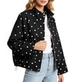 thumbnail image 2 of Aloohaidyvio Women's Polka Dot Jackets Fall Trendy Lightweight Stand Collar Coat Zip Up Outerwear with Pockets, 2 of 7