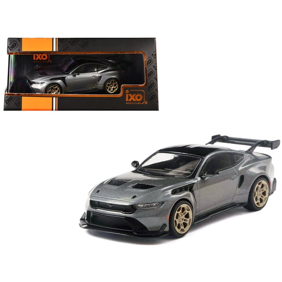 2025 Ford Mustang GTD Gray Metallic with Black Top 1/43 Diecast Model Car by IXO Models