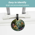 thumbnail image 2 of 2Pcs Leather Round Tropical Leaves Cruise Luggage Tag with Privacy Cover and Name ID Tag - Suitable for Travel Handbags Backpacks School Bags Luggage Tags, 2 of 7