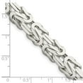 thumbnail image 2 of 925 Sterling Silver Solid Polished Square Byzantine Chain Necklace 22 Inch 8.25mm Lobster Claw Chain Necklace for Women, 2 of 2